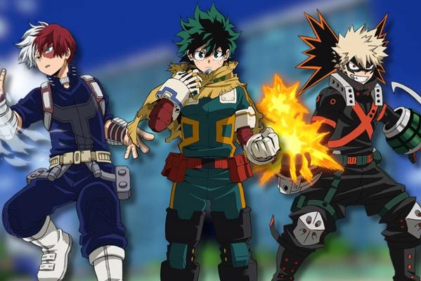 Deku, Bakugo, and Todoroki