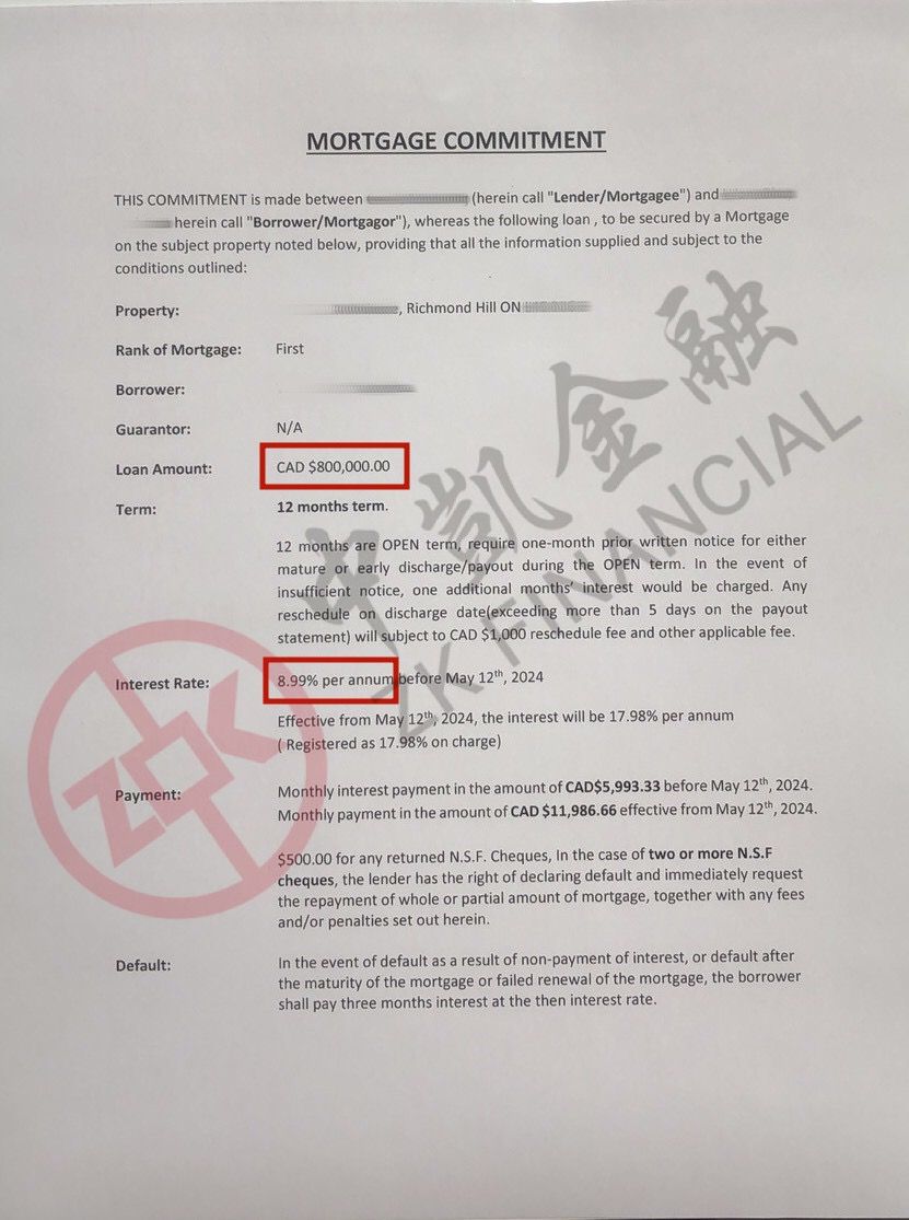客户房产紧急交接，中凯火速贷给$80万，利率8.99%！
