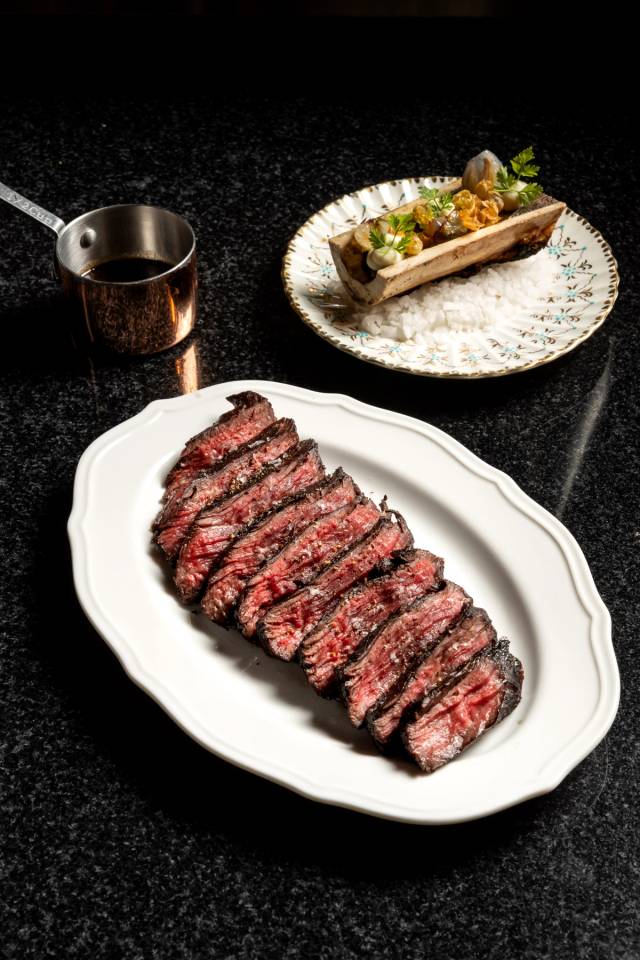 Wagyu hanger steak & bone marrow