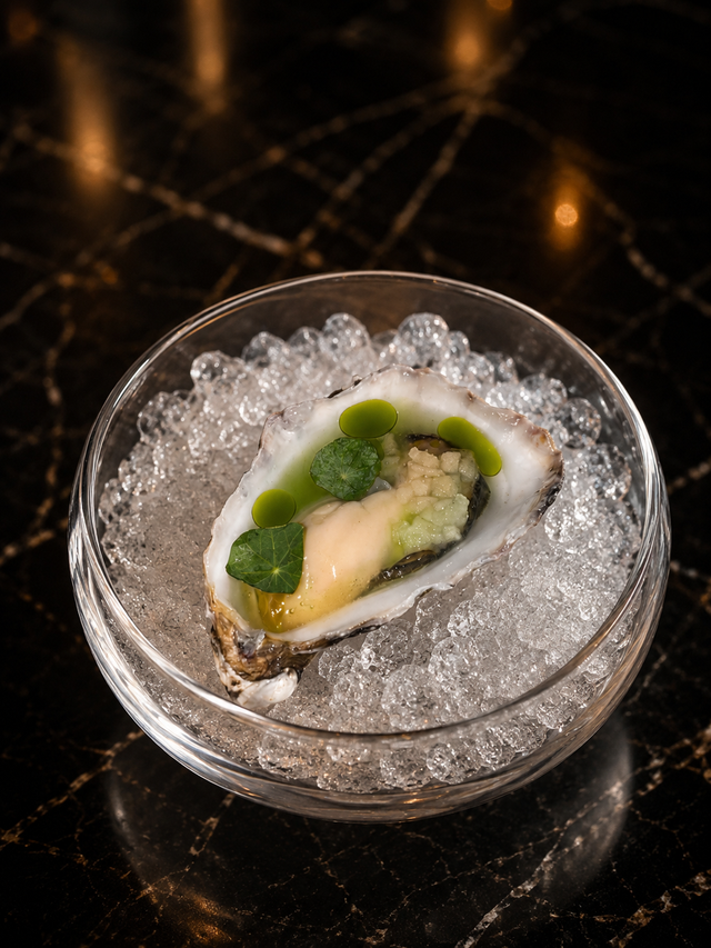 Oyster boudeuse n°4, green apple & calamansi