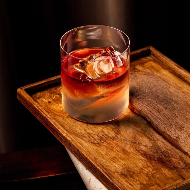 The Poire au Vin Rouge, a chef edition cocktail of vodka, Poire William and red wine, as shown on the Bisou Bangkok drinks menu