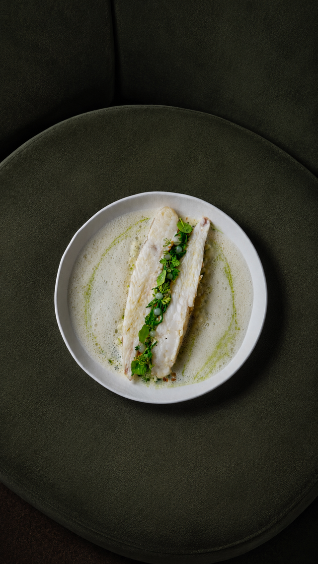 French monkfish tail, crushed potato