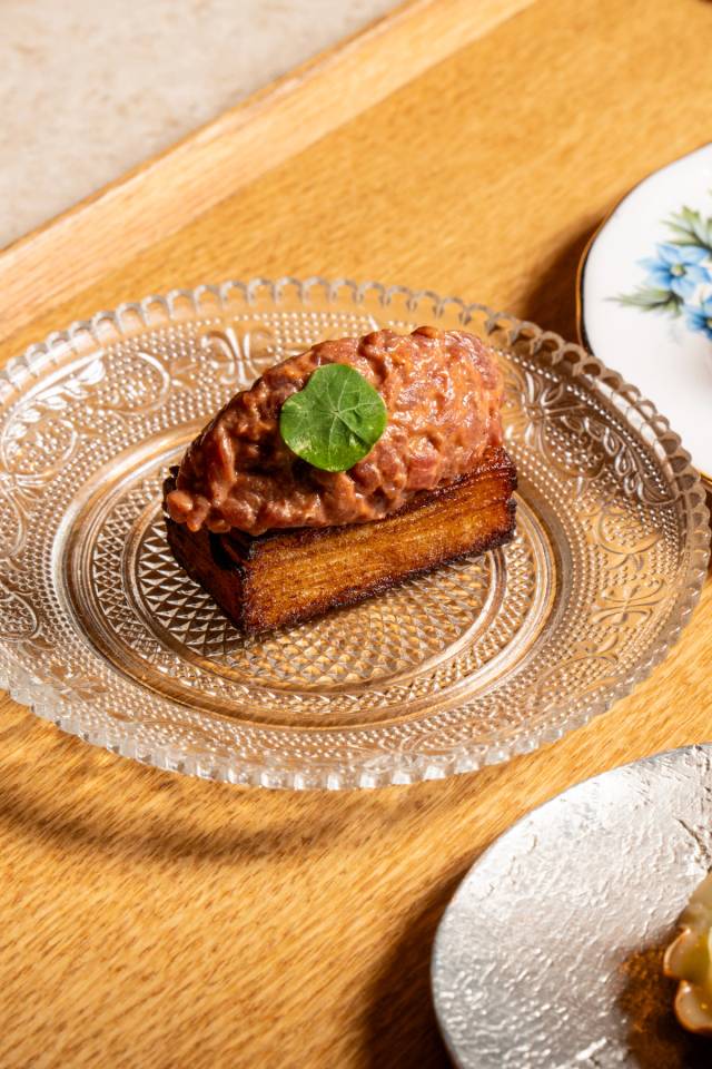 Beef tartare & potato millefeuille