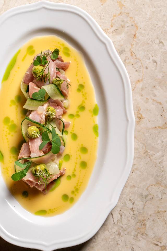 Otoro tuna tartare, yuzu, guacamole