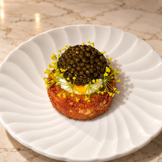 Caviar & potato bite