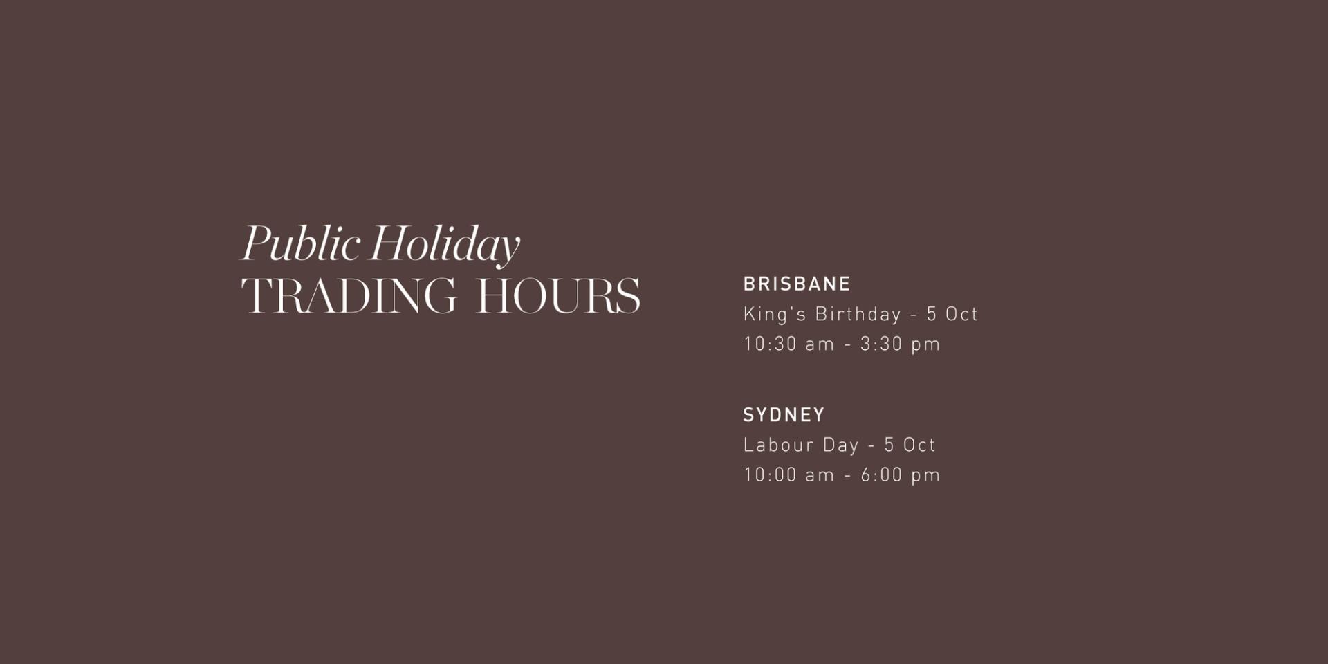 Public Holiday Hours