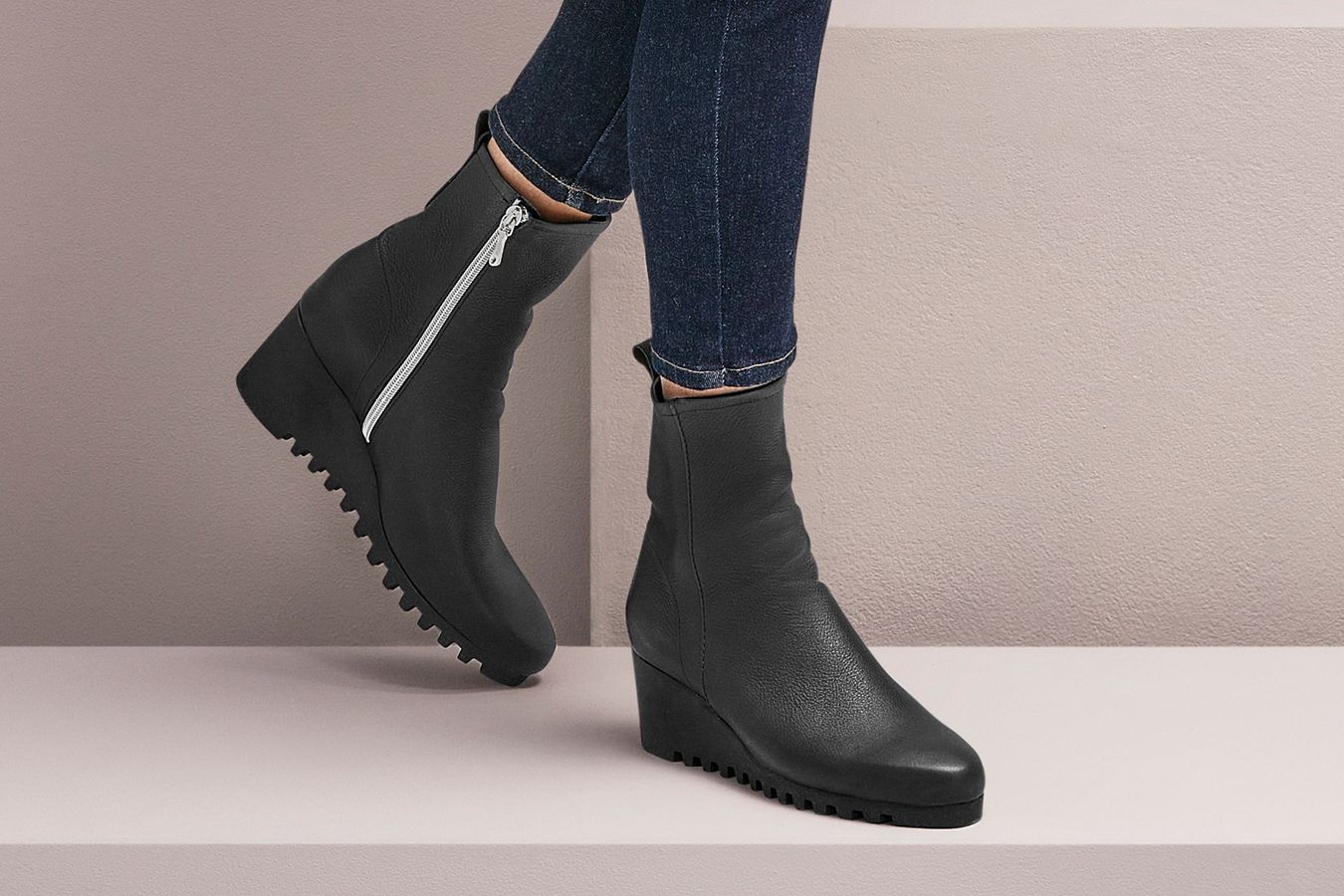 Buy Women's Celeste Women's Ruched High Shaft Boots with Wedge Heels Online  | Centrepoint Oman