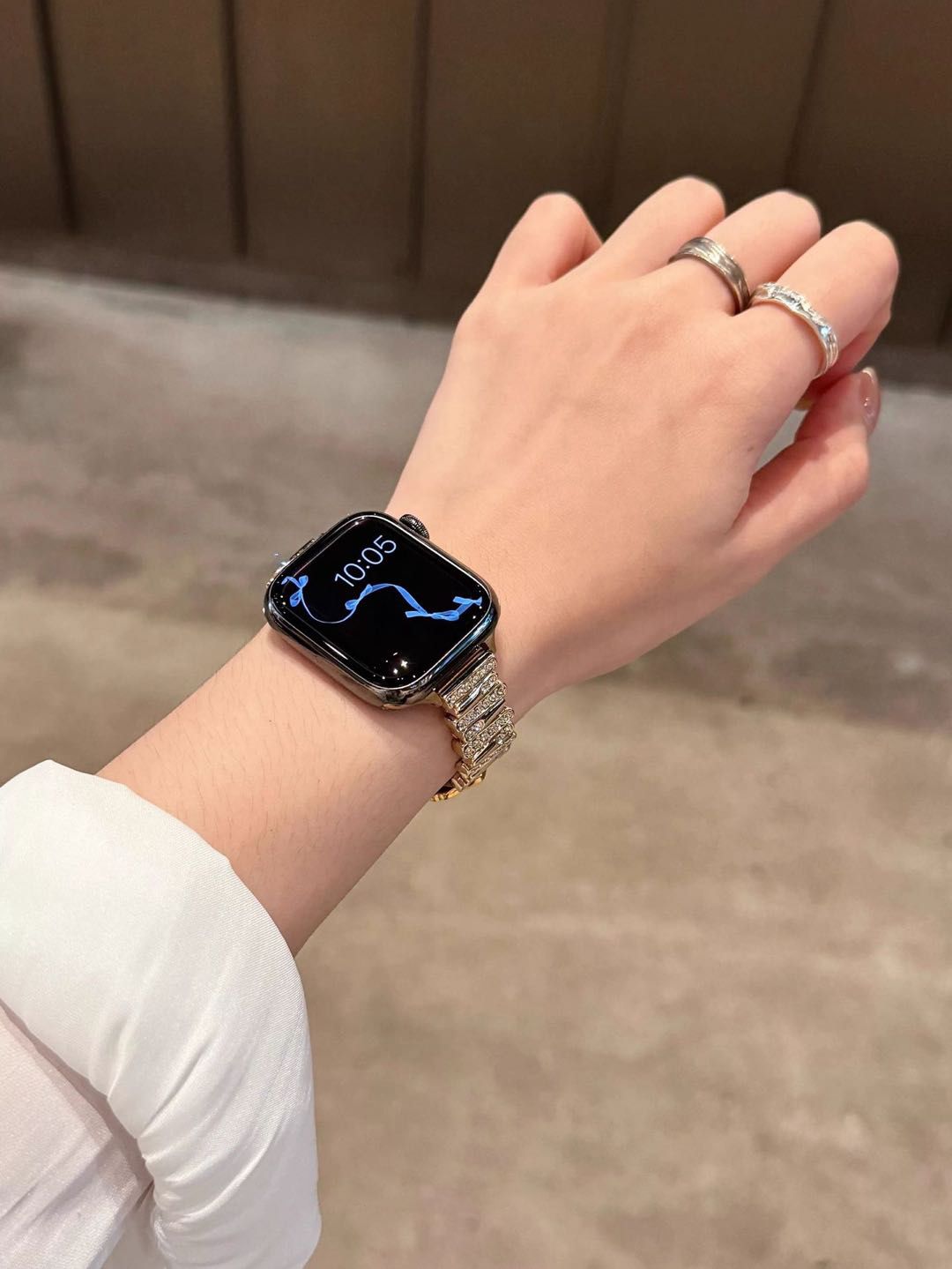 Crystal Buckle Textured Apple Watch Band