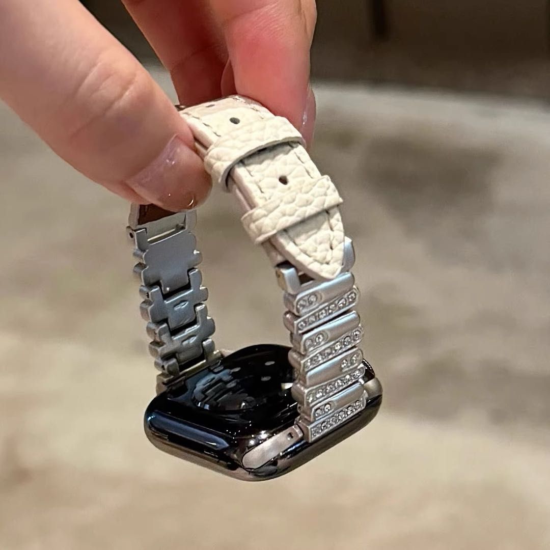 Crystal Buckle Textured Apple Watch Band