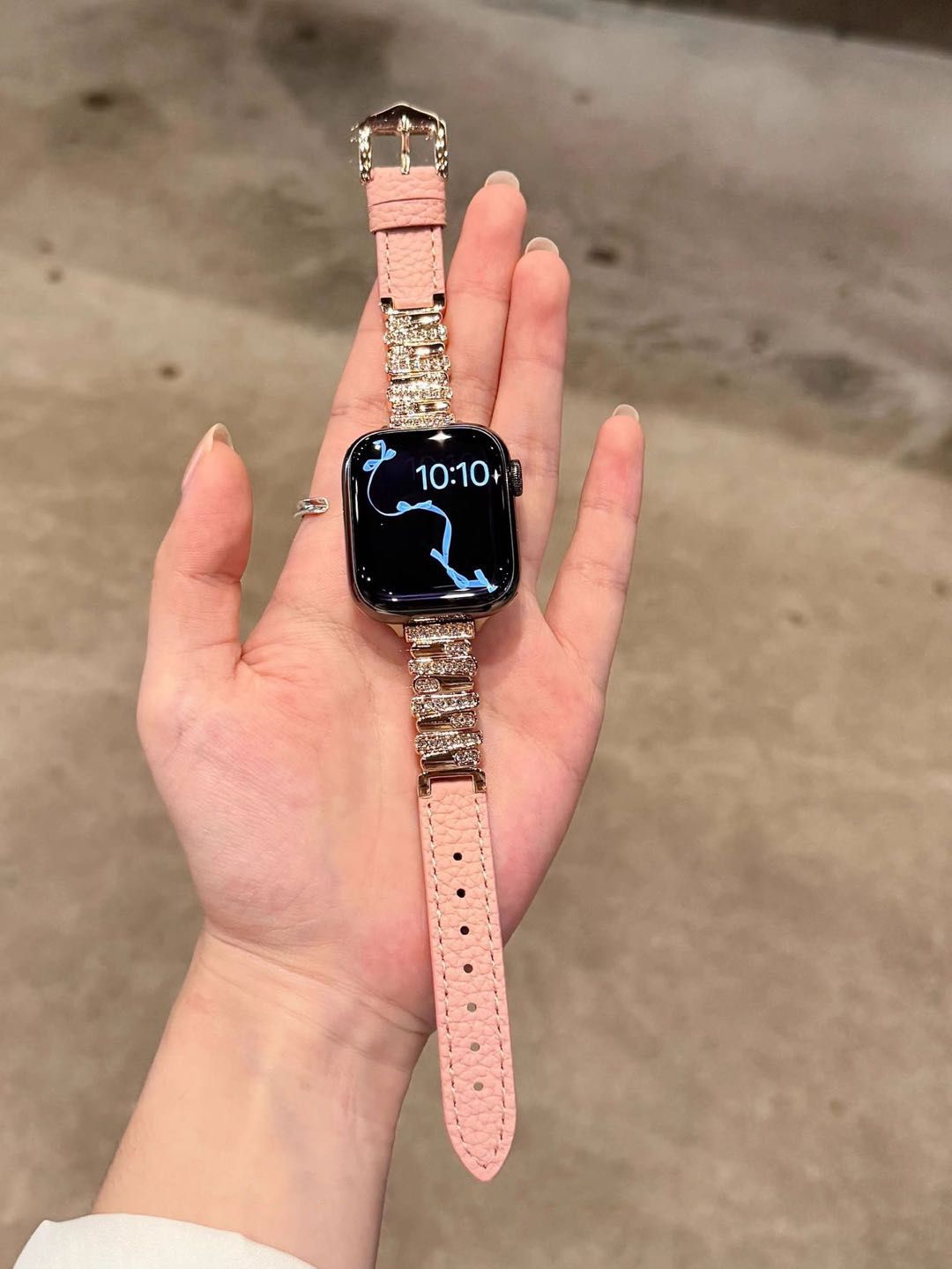Crystal Buckle Textured Apple Watch Band