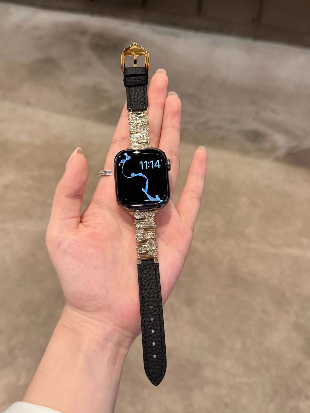 Crystal Buckle Textured Apple Watch Band