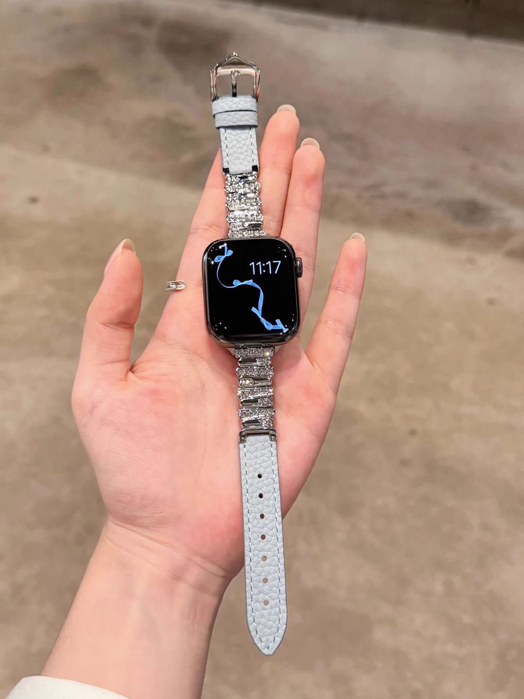 Crystal Buckle Textured Apple Watch Band