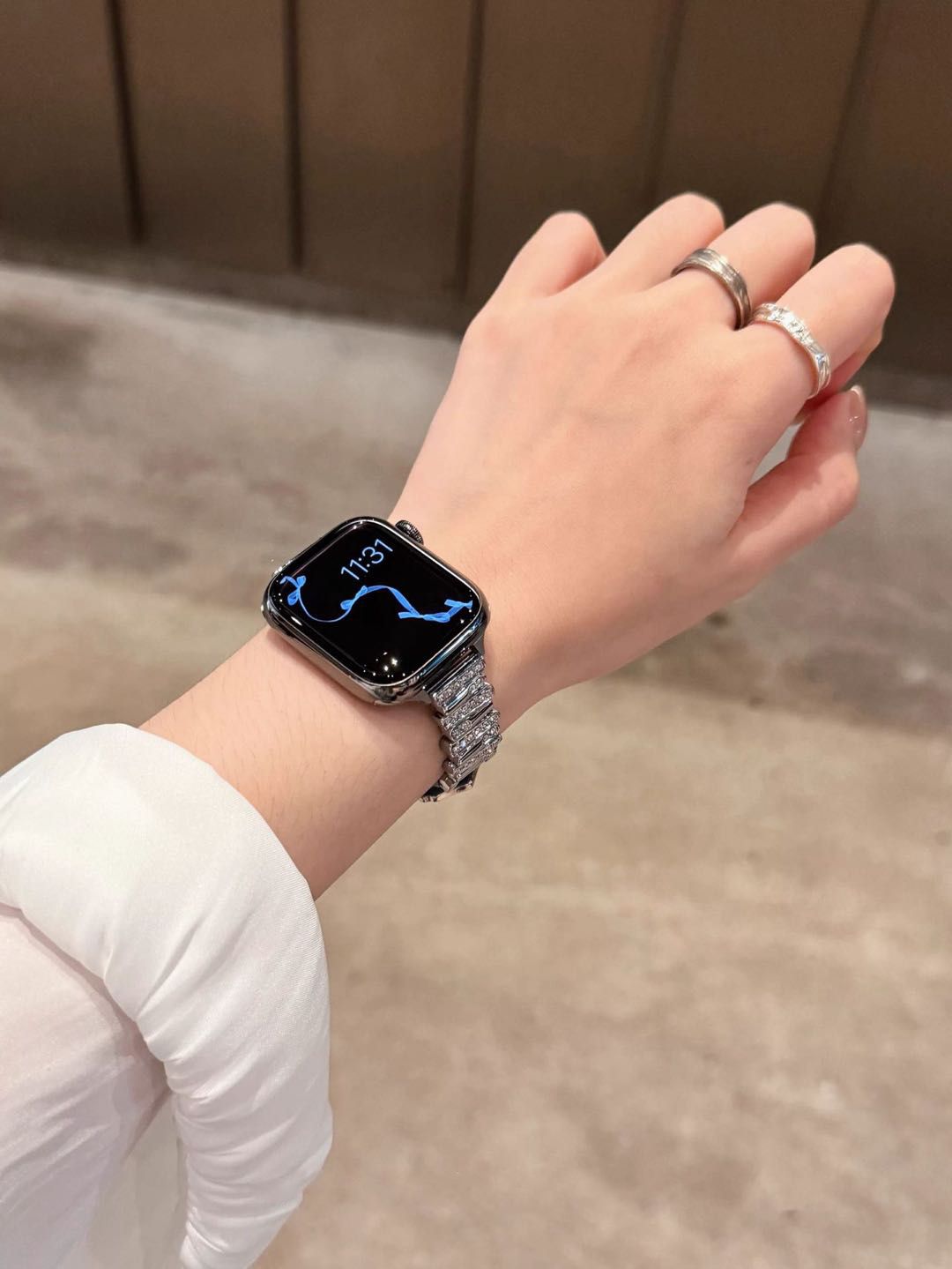 Crystal Buckle Textured Apple Watch Band