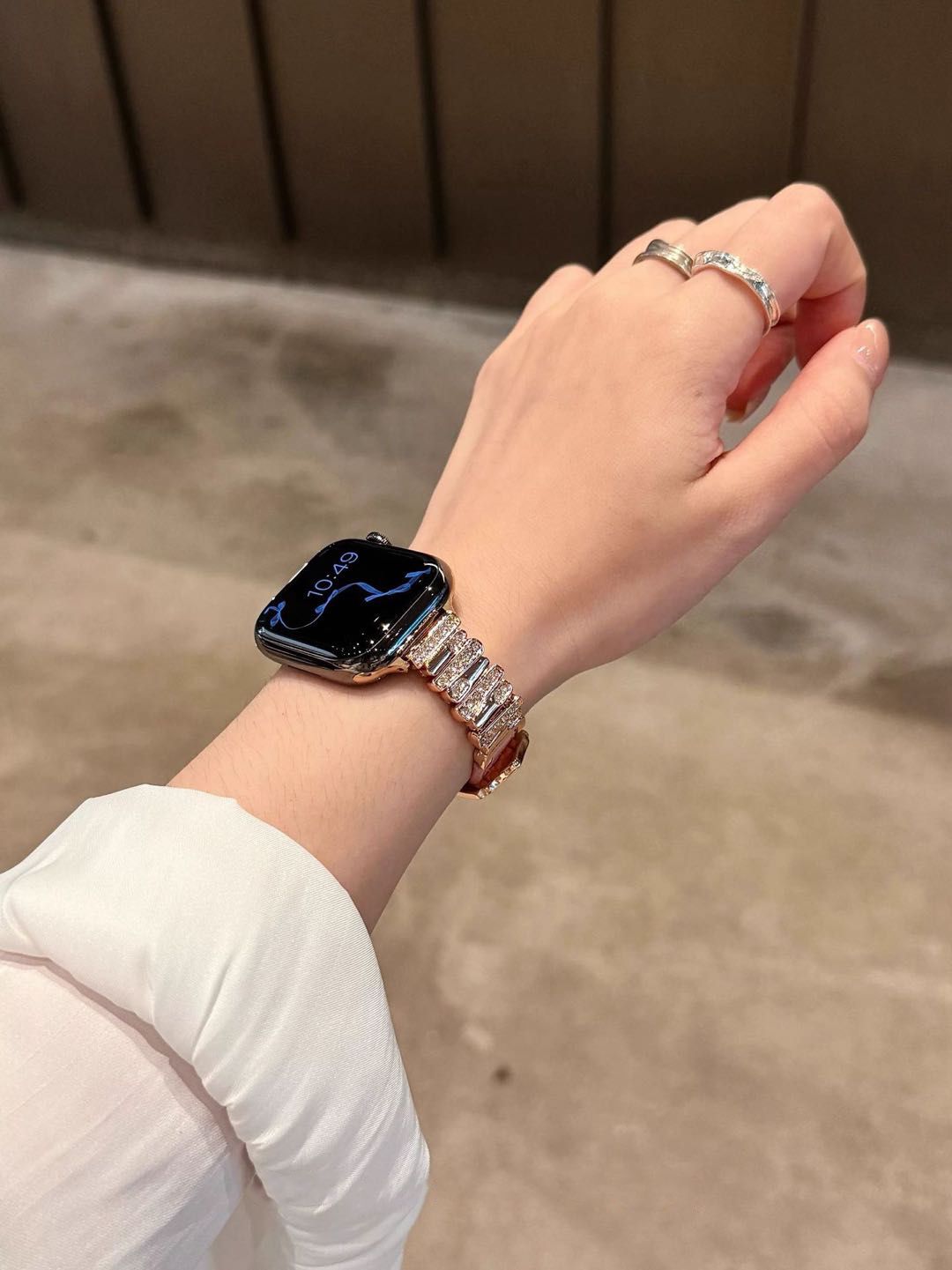 Crystal Buckle Textured Apple Watch Band