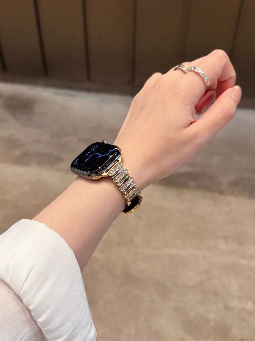 Crystal Buckle Textured Apple Watch Band