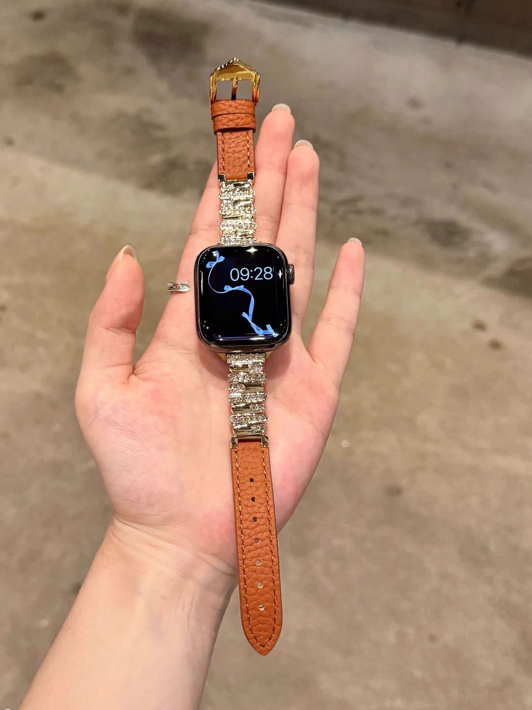 Crystal Buckle Textured Apple Watch Band