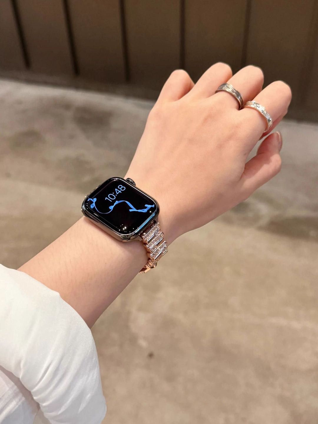 Crystal Buckle Textured Apple Watch Band