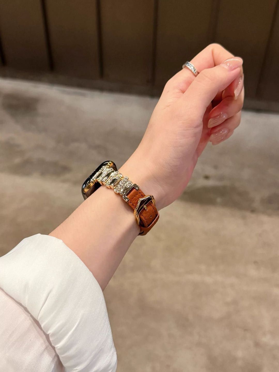 Crystal Buckle Textured Apple Watch Band
