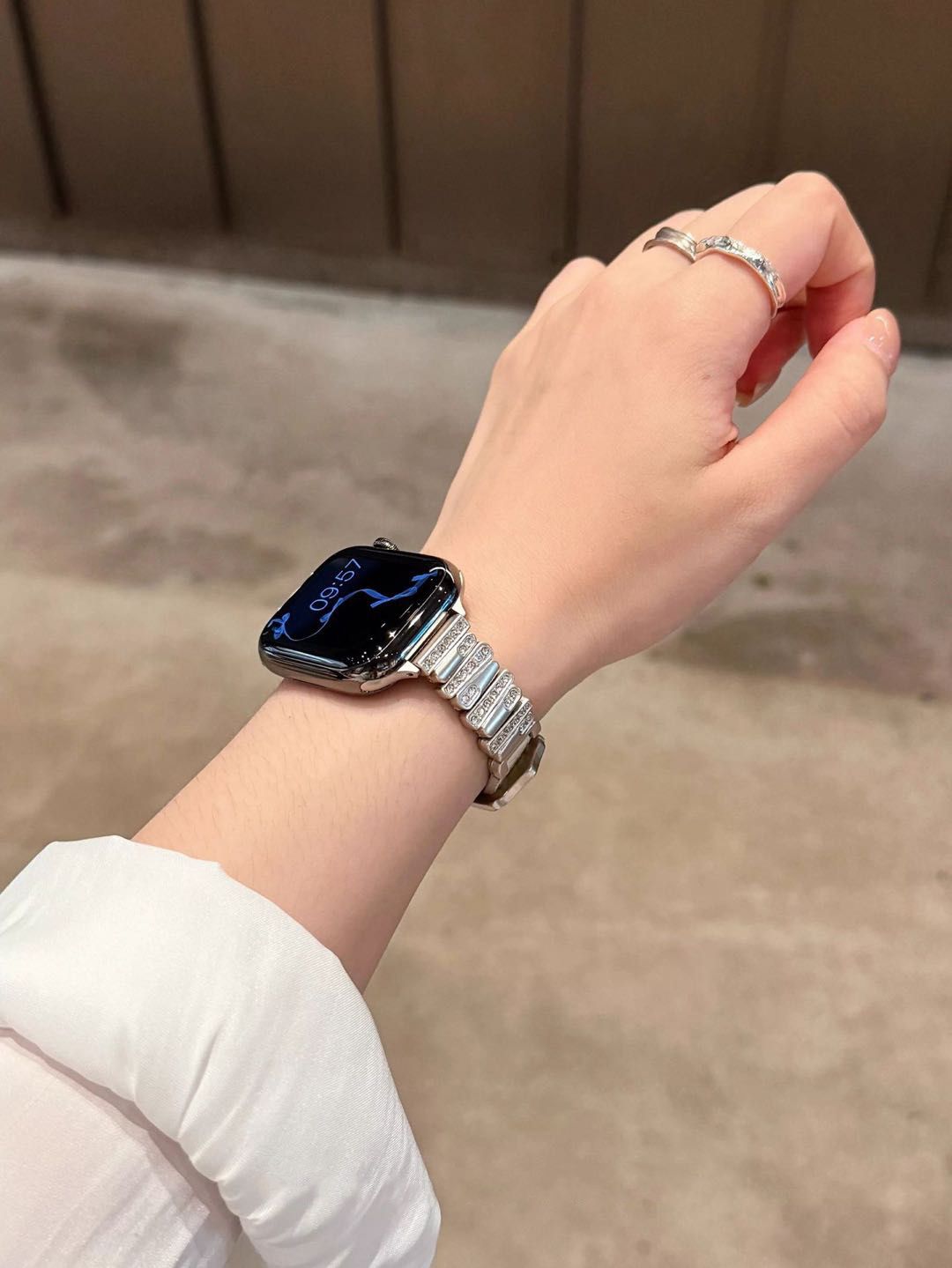 Crystal Buckle Textured Apple Watch Band