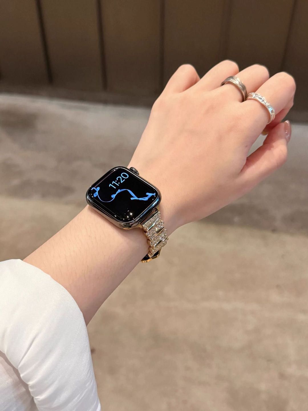 Crystal Buckle Textured Apple Watch Band
