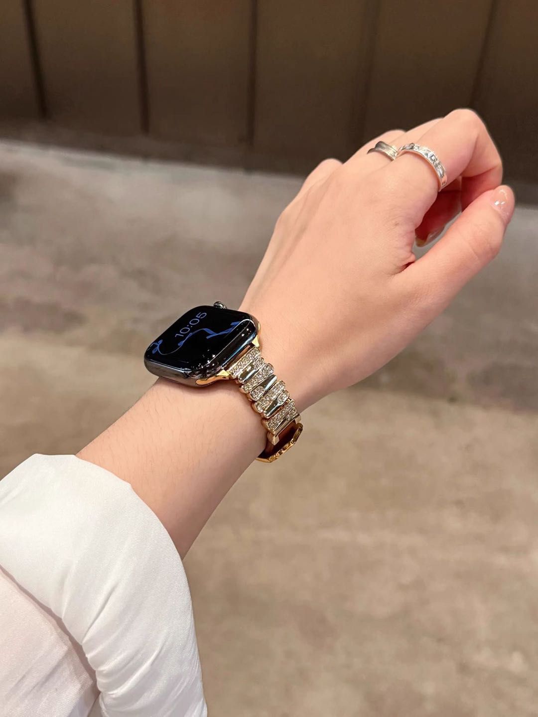 Crystal Buckle Textured Apple Watch Band