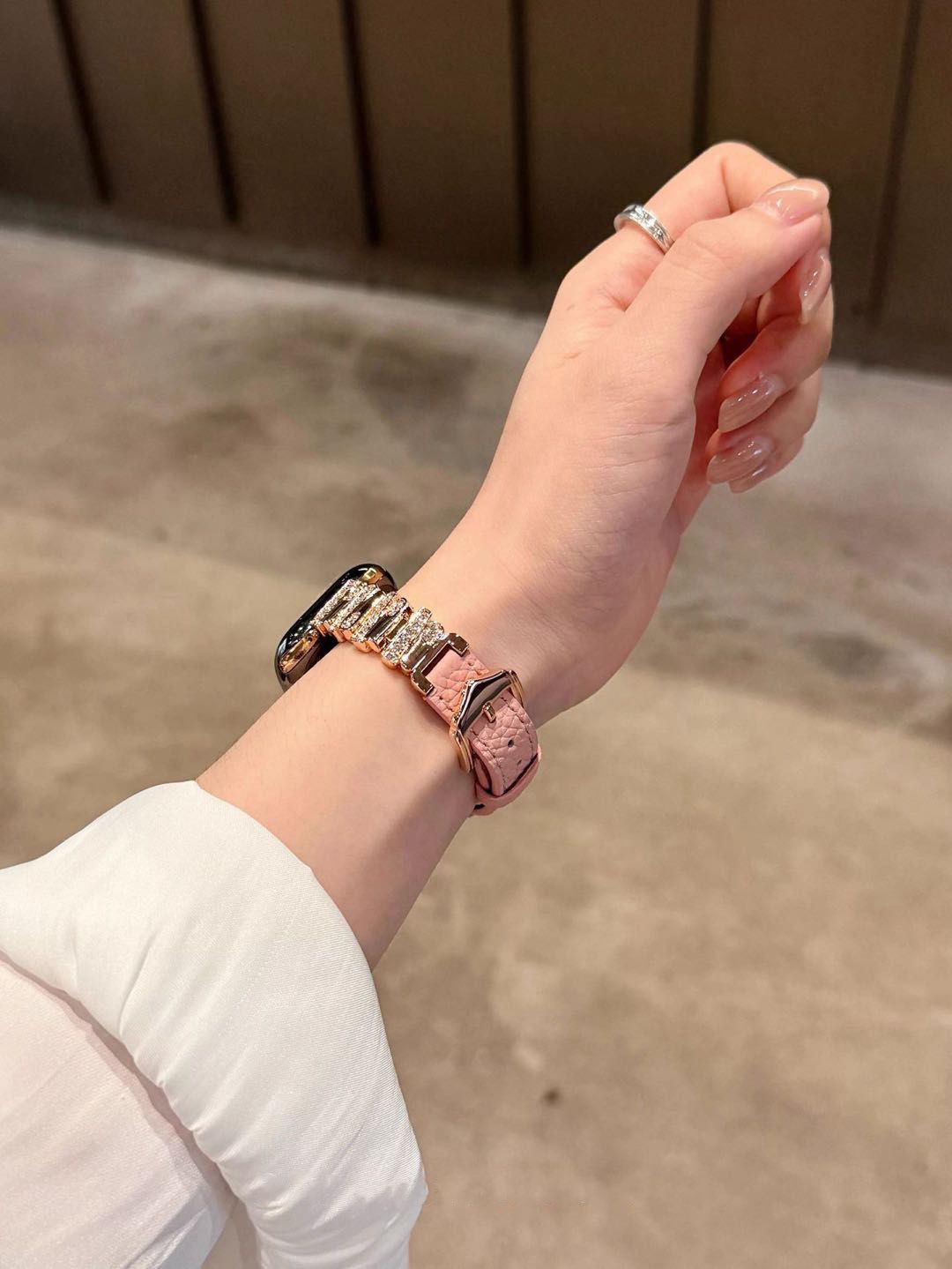 Crystal Buckle Textured Apple Watch Band