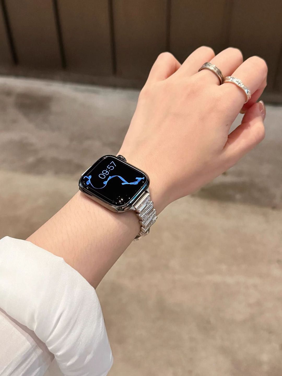 Crystal Buckle Textured Apple Watch Band