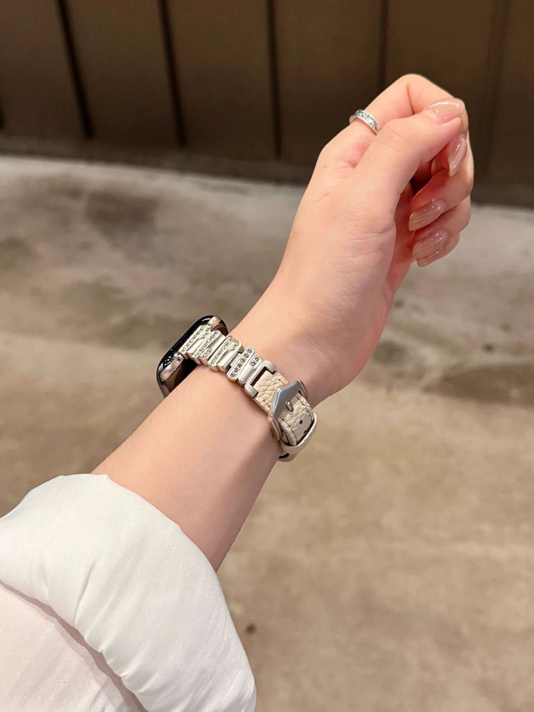Crystal Buckle Textured Apple Watch Band