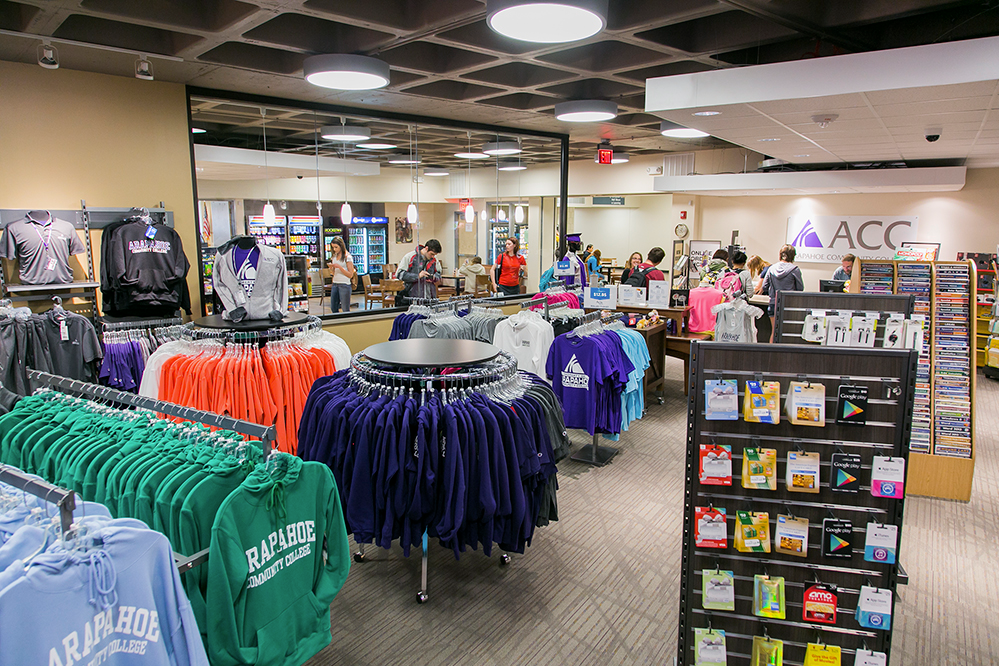 Interior of a bookstore with merchandise displays