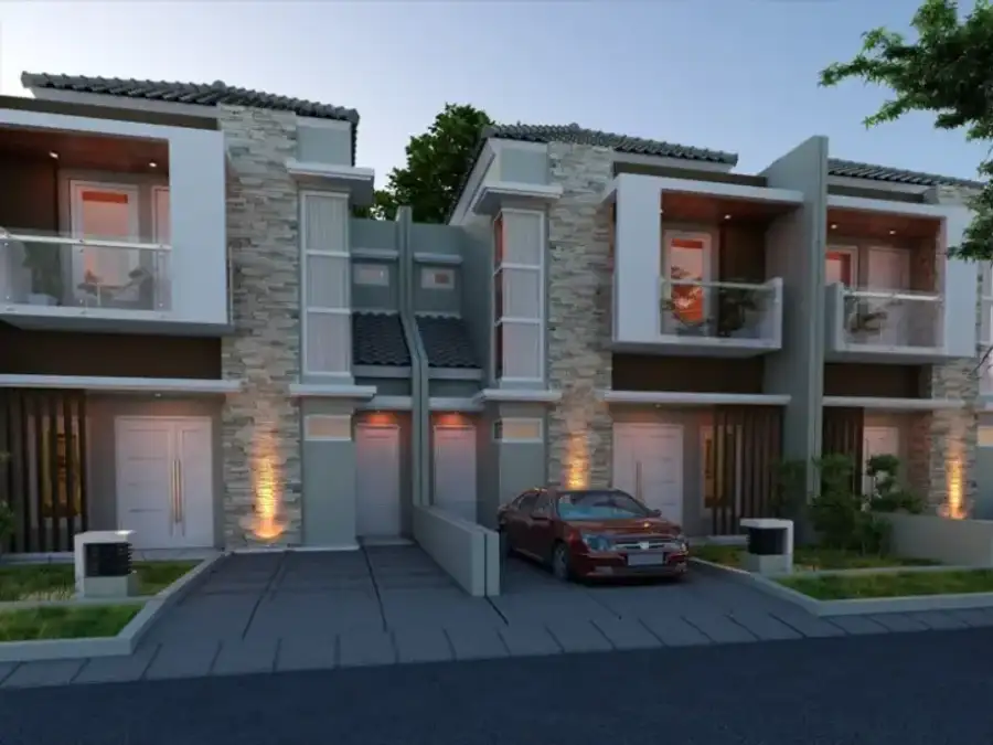 perumahan panorama bintaro - tampak depan dengan tipe 100/98 2 lantai 