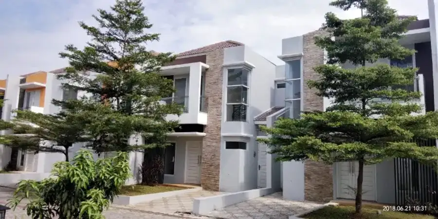 perumahan panorama bintaro - tampak depan dengan tipe 100/98 2 lantai 