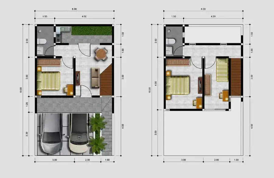 denah rumah Panorama Sasak Panjang - Rumah Tipe 60/60 Khusus