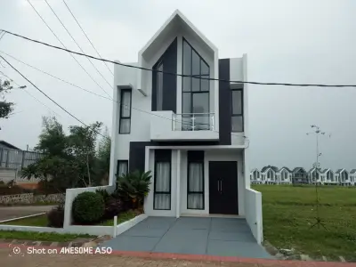 rumah tipe 65/72 garden house serpong tampak depan