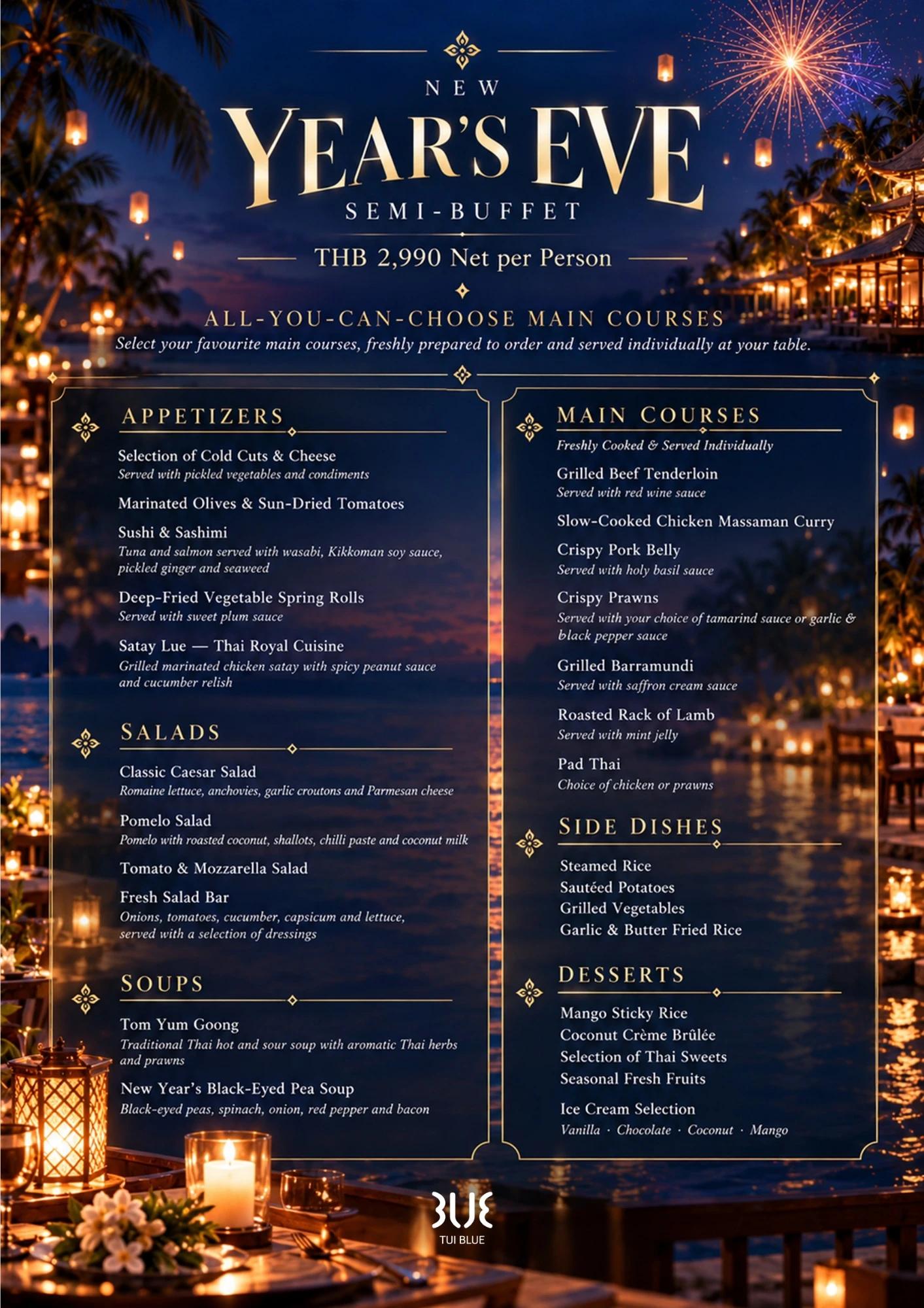 New Year’s Eve Celebration with a Modern Thai Buffet