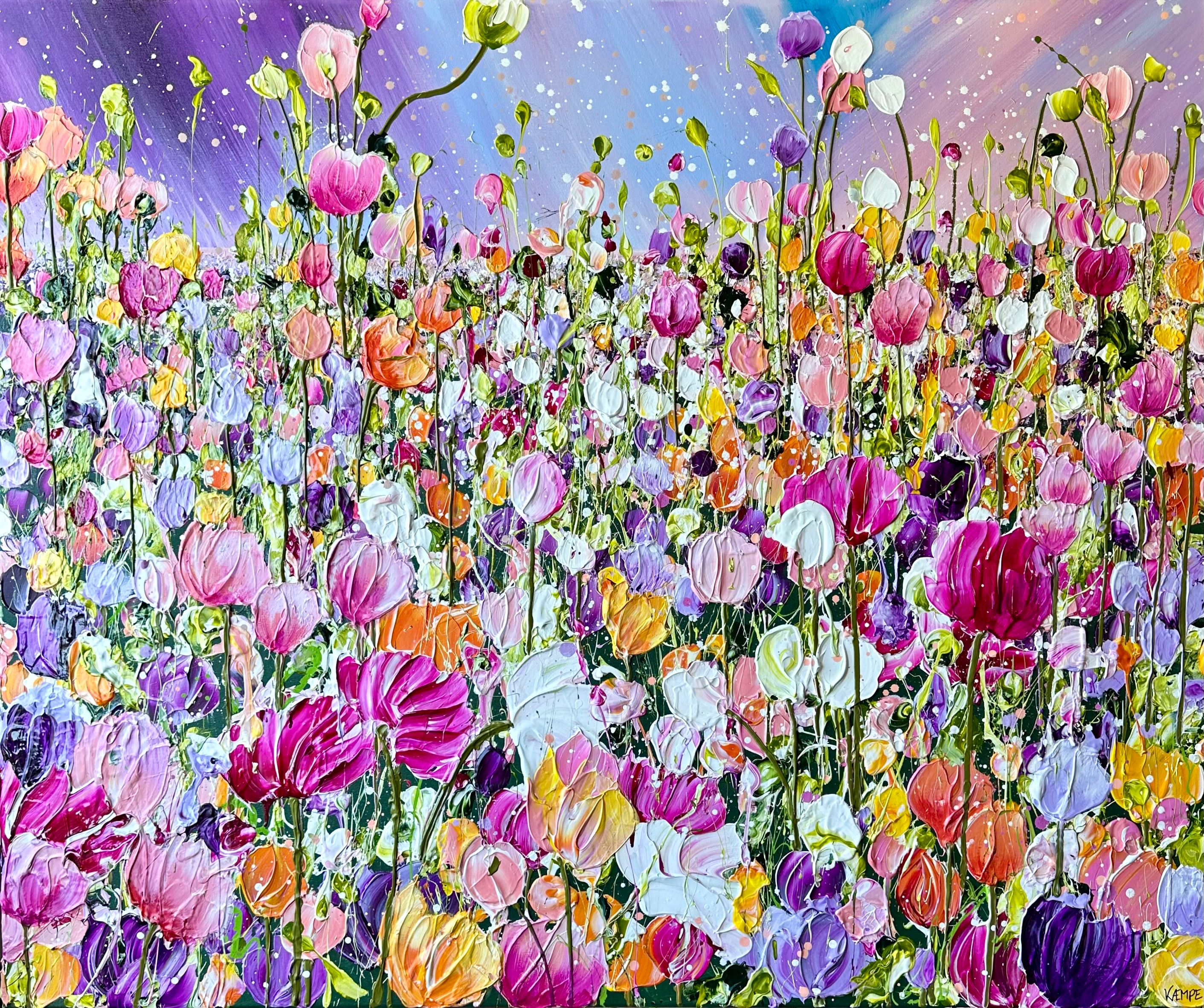 blomster mark med mange små lilla blomster 