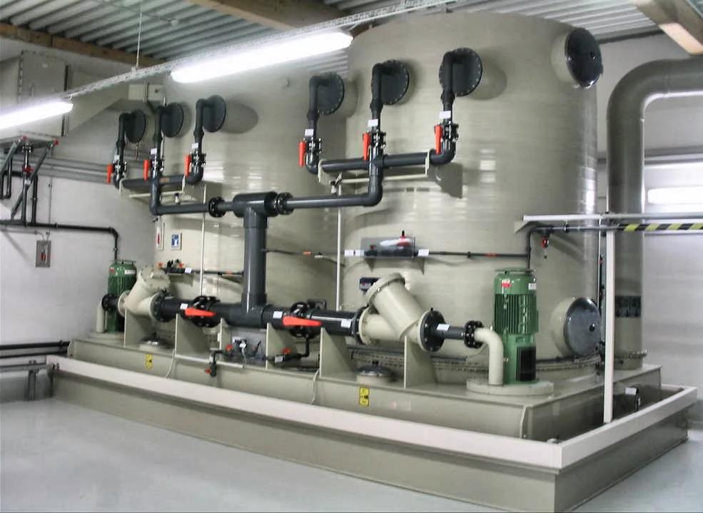 FRP filtration vessels in workshop