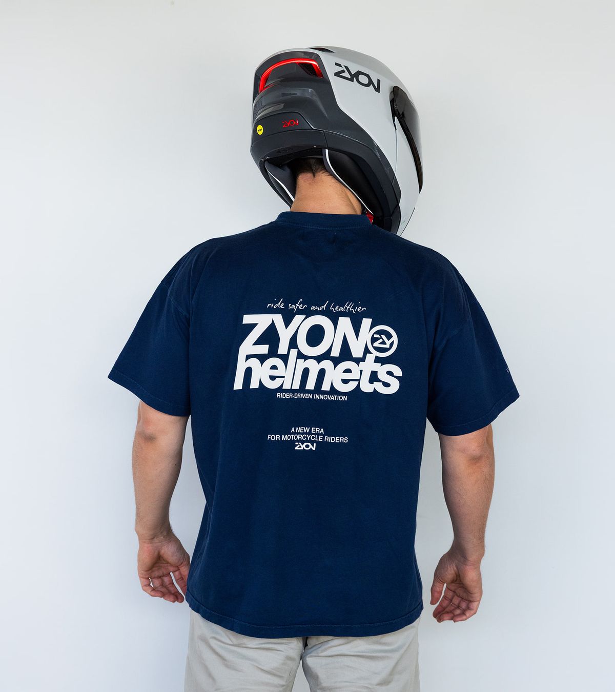 ZYON navy short-sleeve tee — back