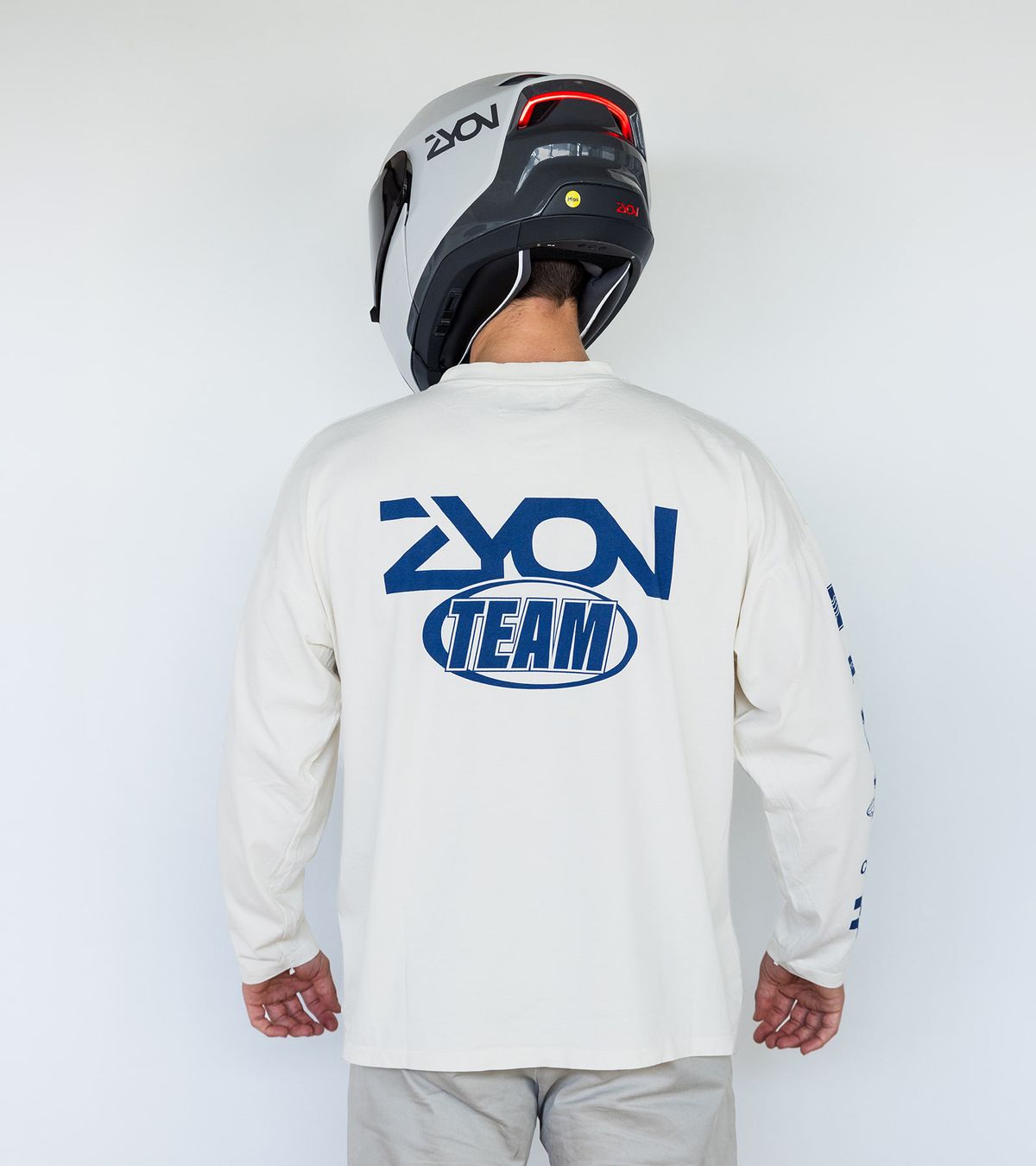 ZYON cream long-sleeve tee — back