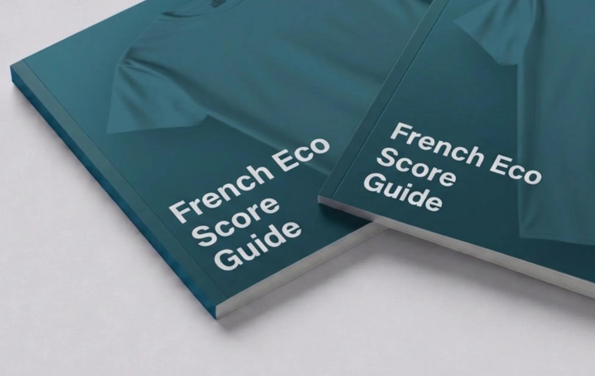 French Eco Score Guide, printed on two teal booklets