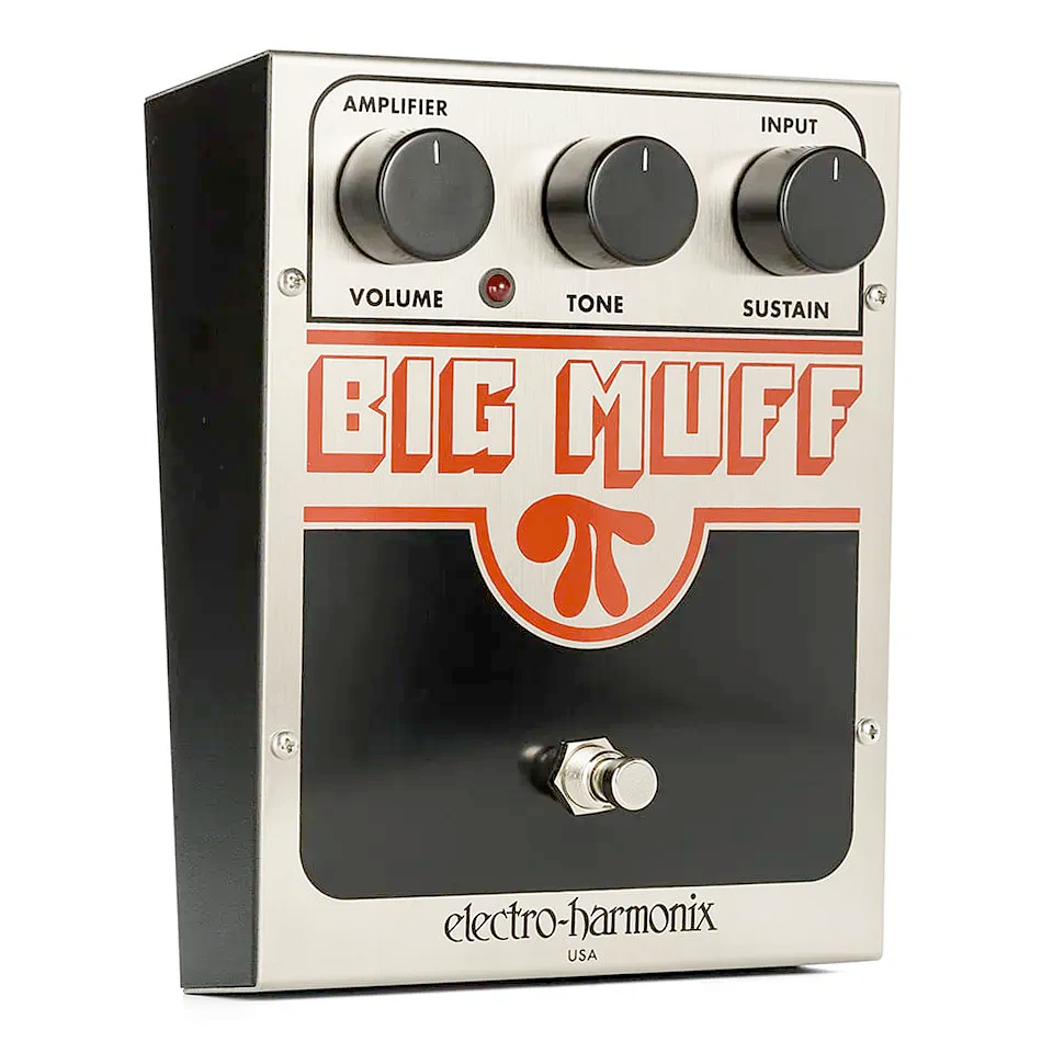 Electro-Harmonix Big Muff Pi Fuzz Pedal on White Background
