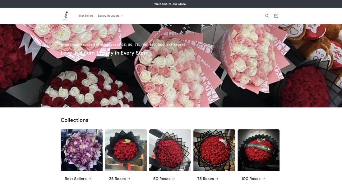 LZ Flowers online store, luxury rose bouquet collections