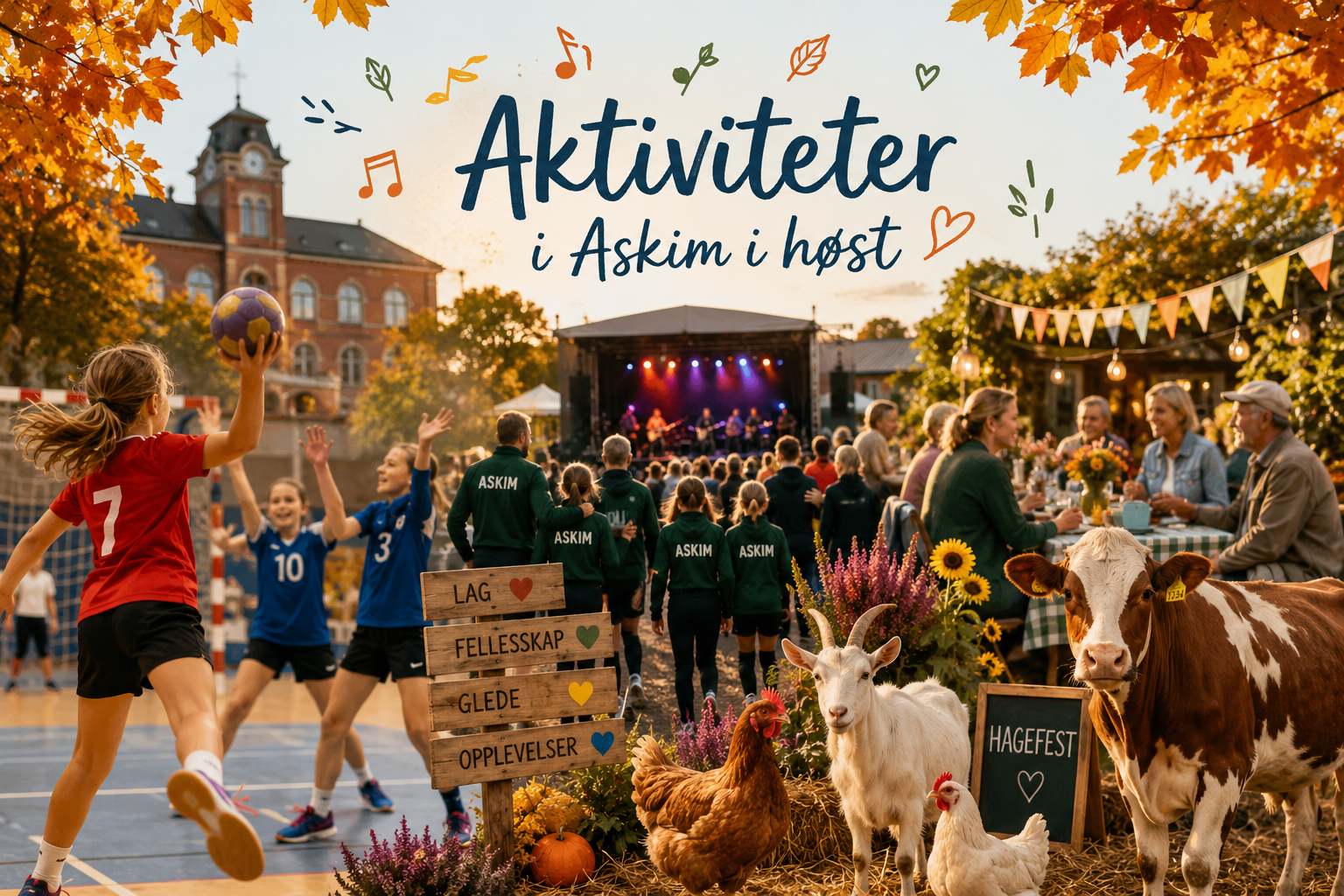 Bilde med forskjellige aktiviteter