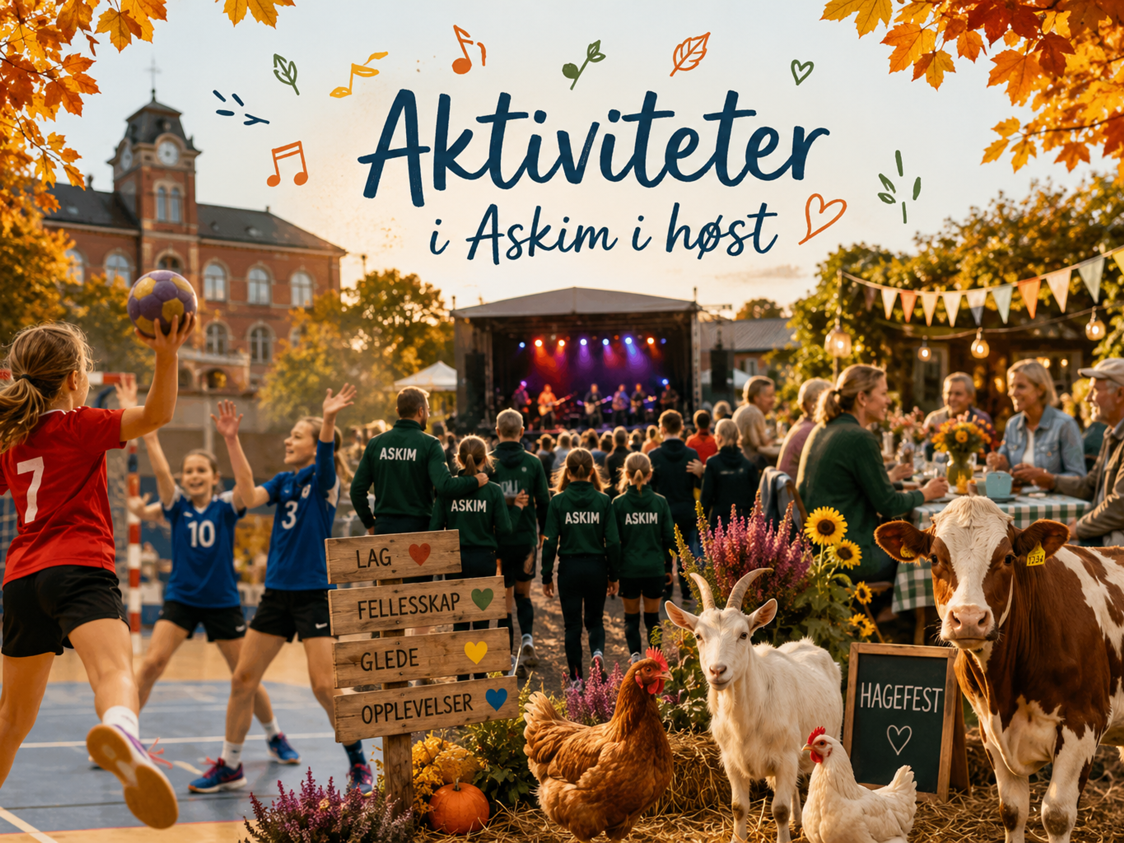 Bilde med forskjellige aktiviteter