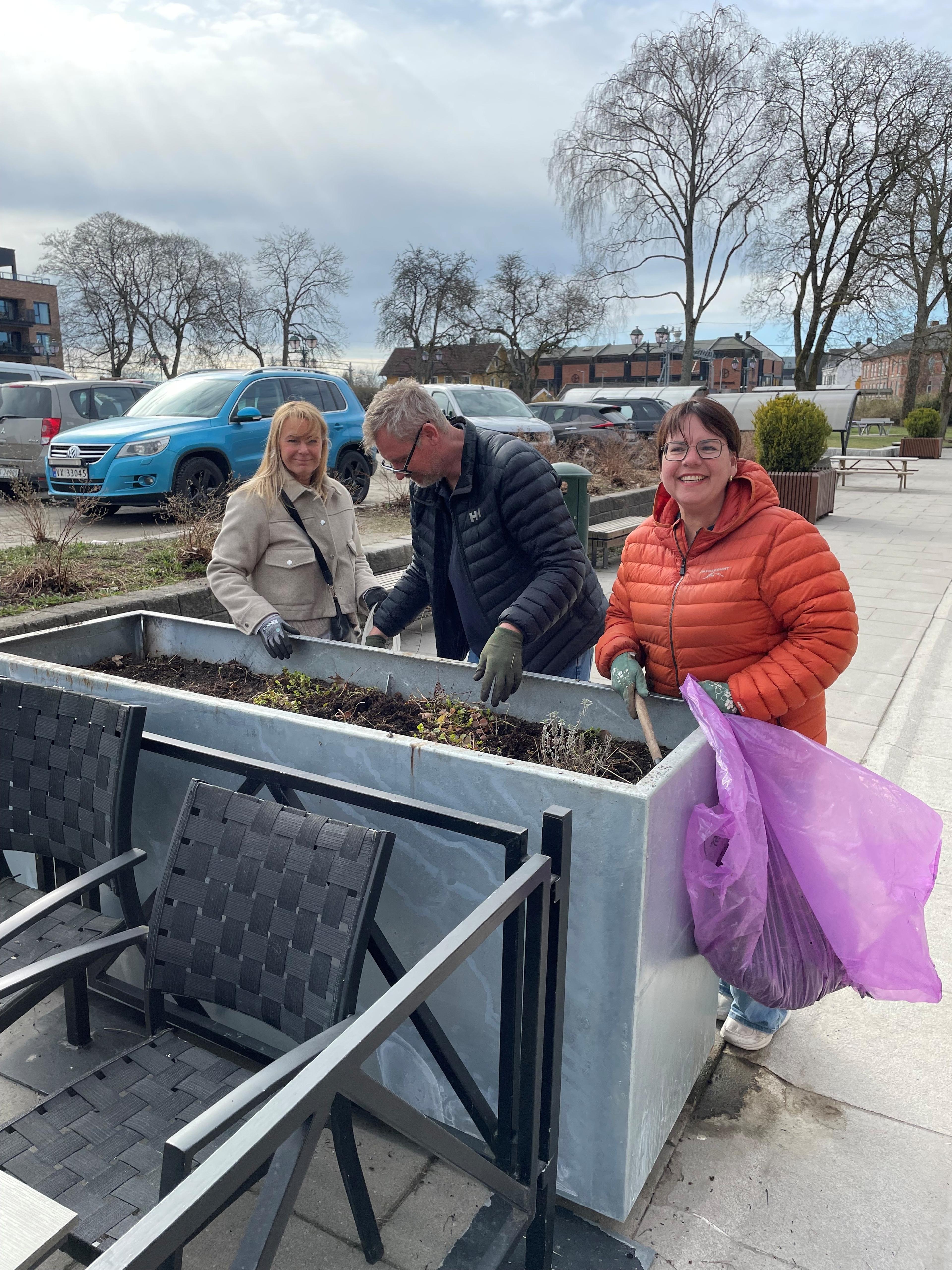 mennesker som planter blomster