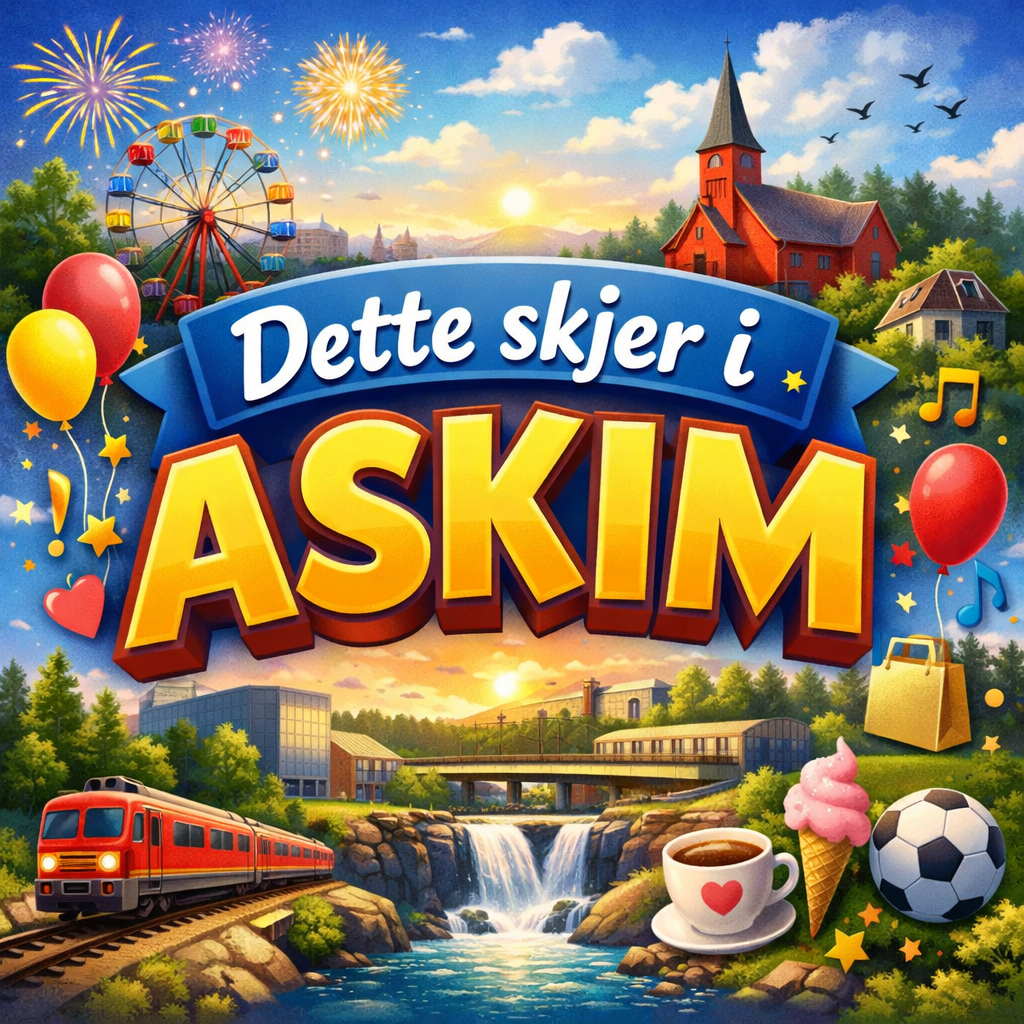 Plakat med teksten - dette skjer i Askim