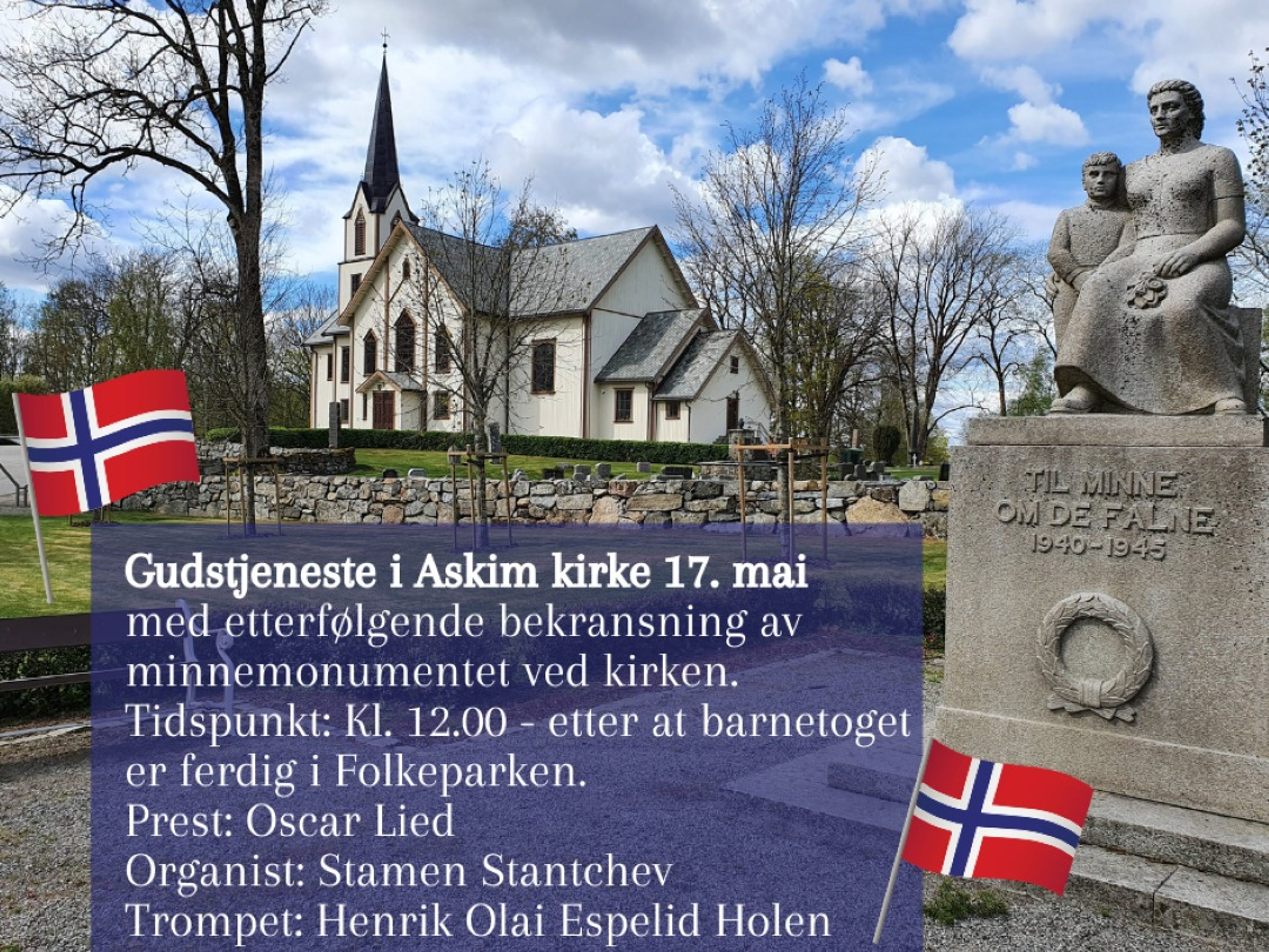 bilde av en statue og kirke