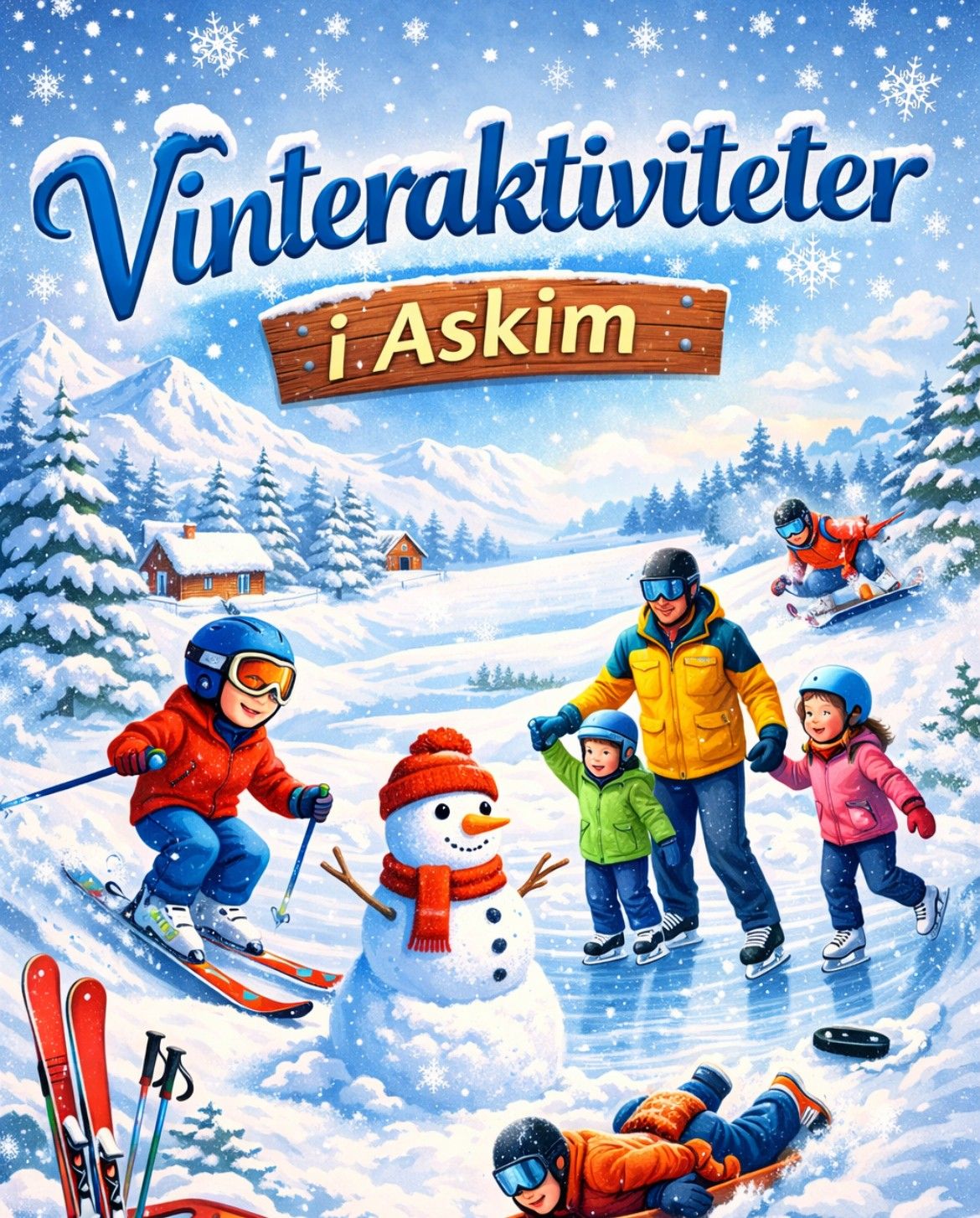 Plakat med vinteraktiviteter