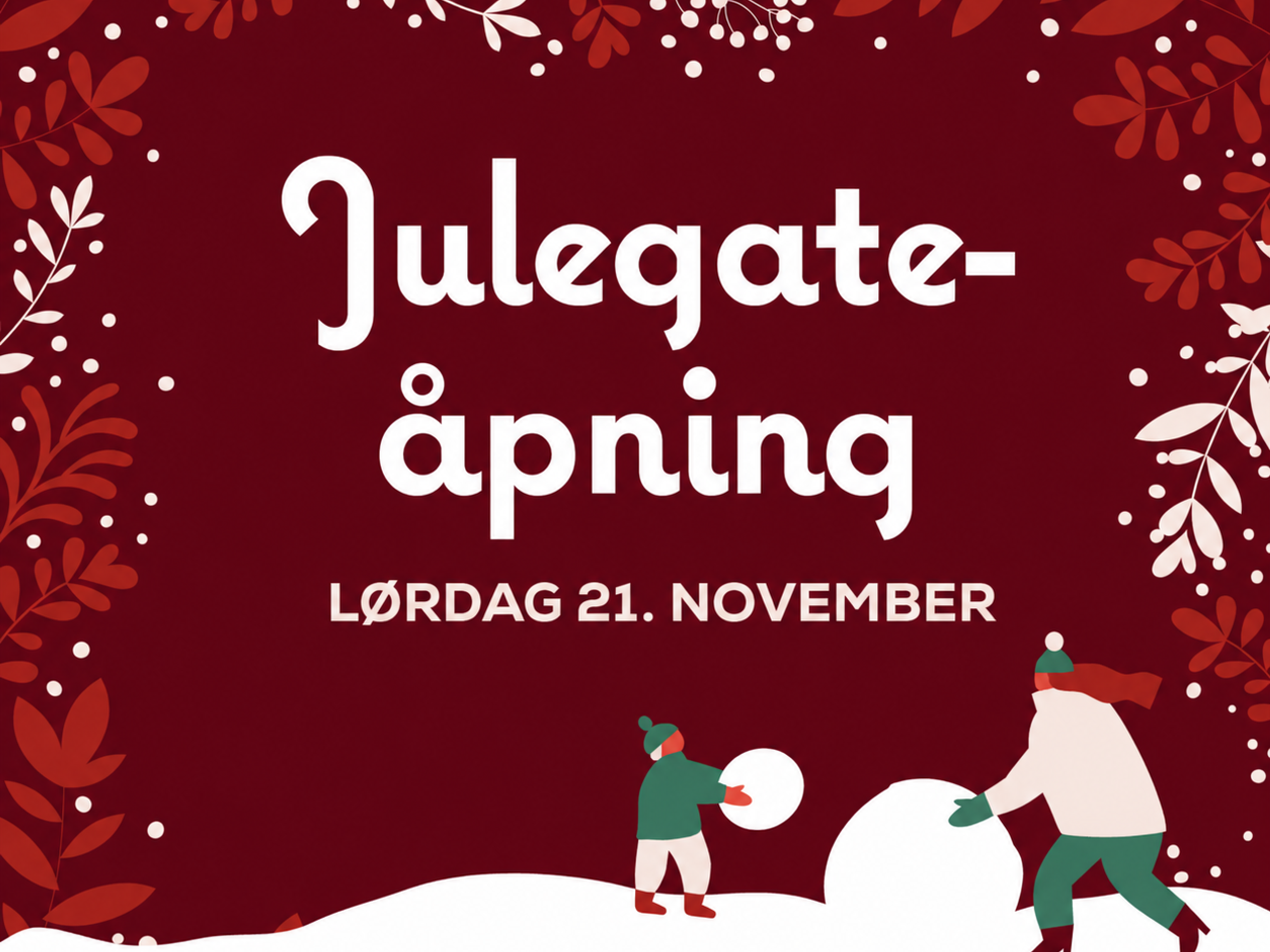 Plakat med julegateåpning
