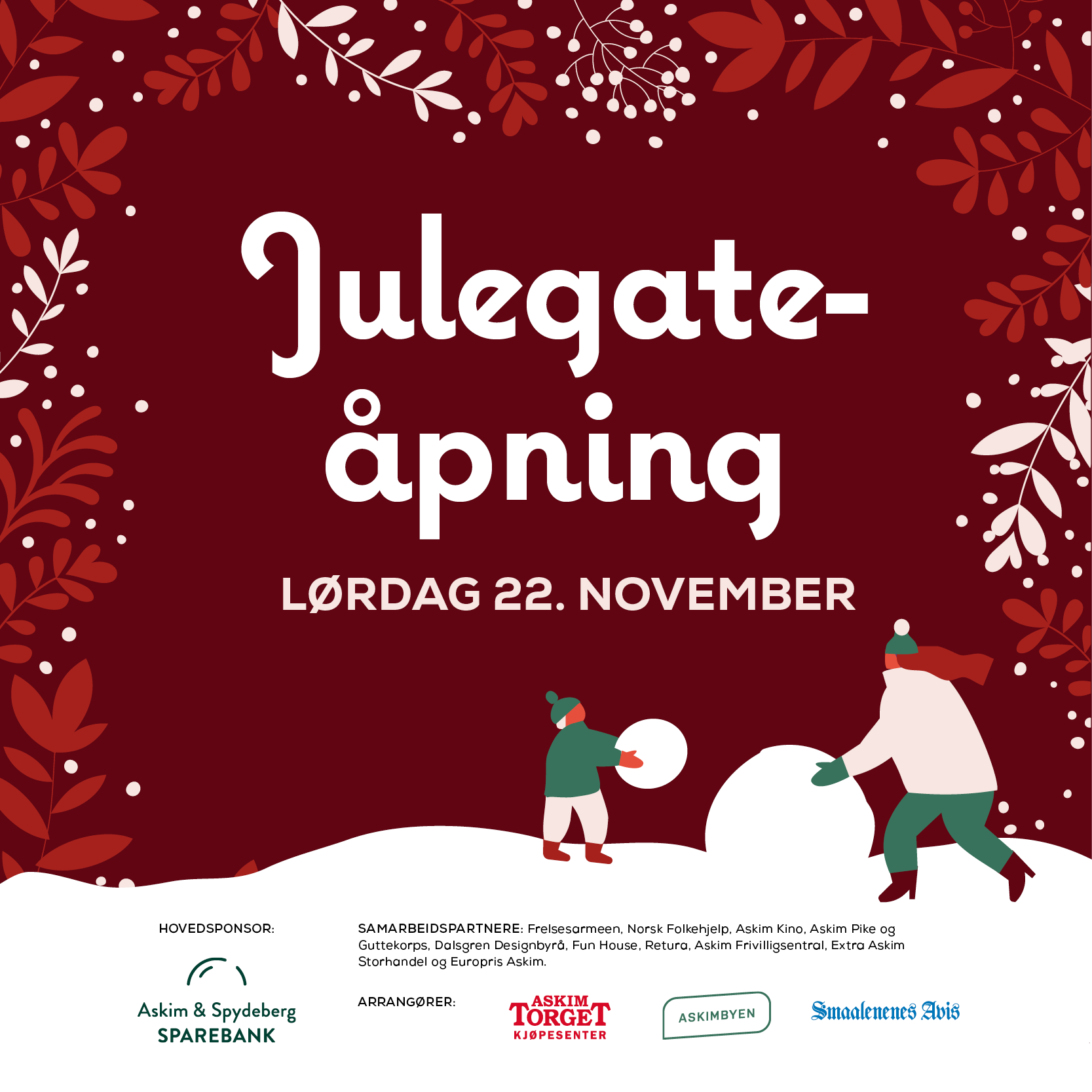 Plakat for julegateåpning