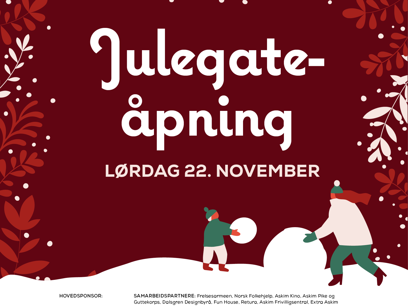 Plakat for julegateΓ₯pning